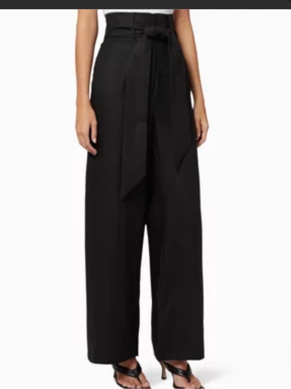 BONDI BORN Black high rise Wide-Leg linen Fancy Linen Pants